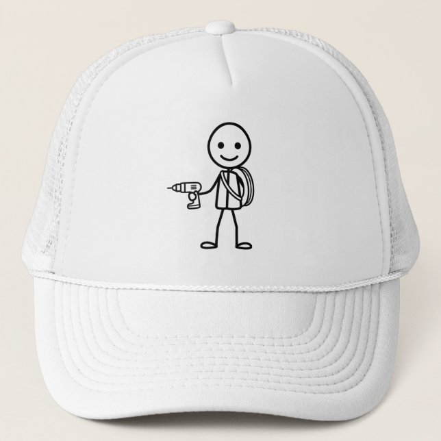 Stickmen At Work - The Electrician Trucker Hat (Front)