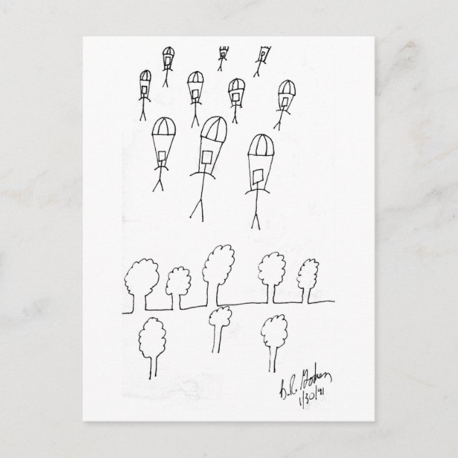 stickmen attack postcard (Front)