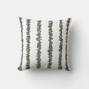 Sticks And Stones-Black And White Modern  Cushion