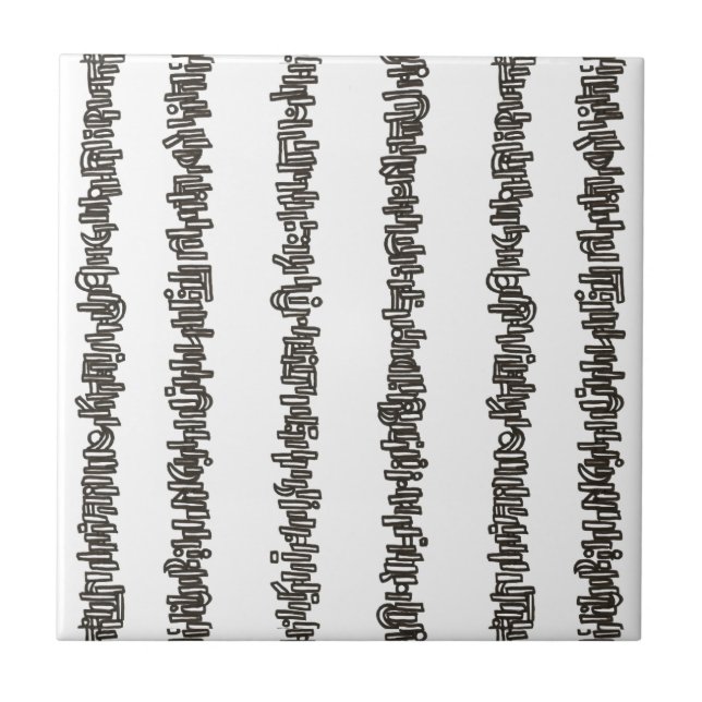 Sticks And Stones-Black And White Modern  Tile (Front)