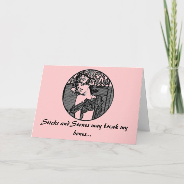 Sticks and stones... really good lawyer greeting card (Front)