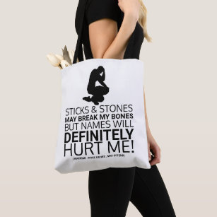 Sticks & Stones, Woke Satire Tote Bag