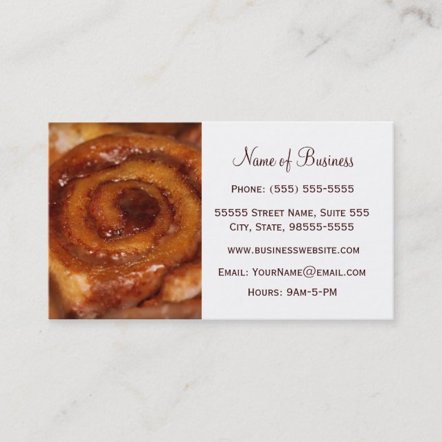 Sticky Bun Baked Goods Bakery Boutique Business Card (Front)