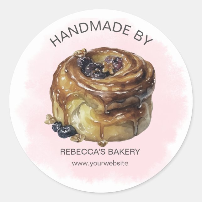 Sticky Buns Handmade with Love Sticker (Front)