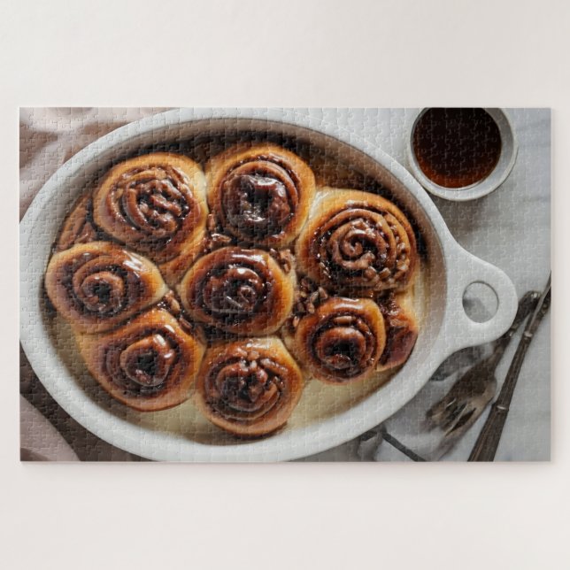 sticky buns in dish jigsaw puzzle (Horizontal)