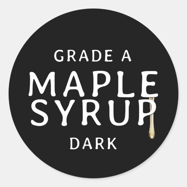 Sticky drip Grunge Label AMBER grade MAPLE SYRUP (Front)