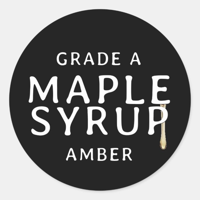 Sticky drip Grunge Label AMBER grade MAPLE SYRUP (Front)
