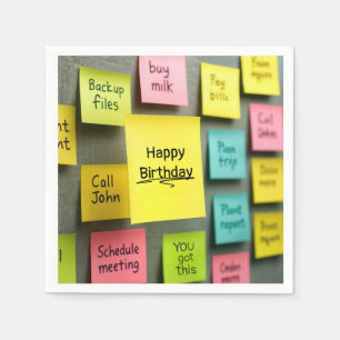 Sticky Note Birthday Napkin