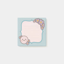 Sticky Note Template with Delicate Floral