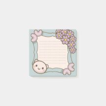 Sticky Note Template with Whimsical Florals