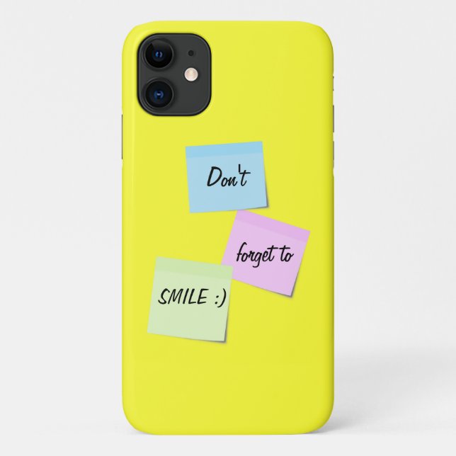 Sticky notes Cute pastel colours Smile Custom text Case-Mate iPhone Case (Back)
