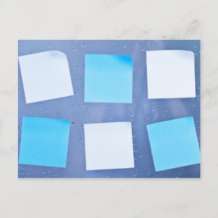 Sticky notes in bathroom postcard