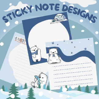 Sticky Notes/Post-it Notes Design Polar Bear Theme