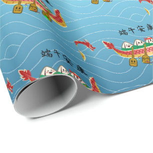 Sticky Rice Dumpling on Dragon Boat Festival Wrapping Paper