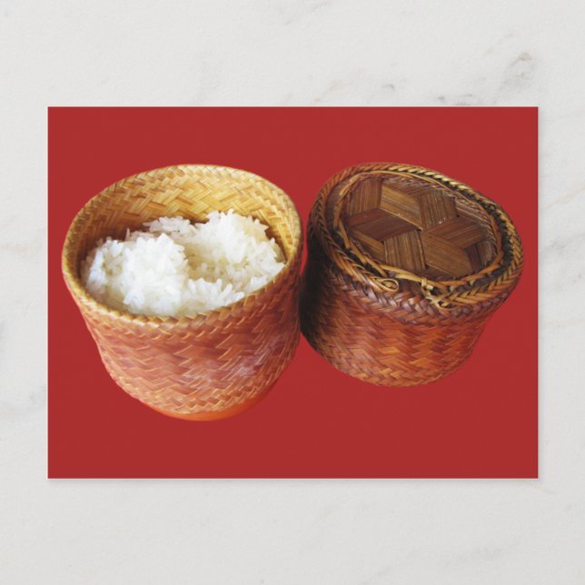 Sticky Rice [Khao Niao] Thai Lao Food Postcard (Front)