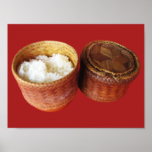 Sticky Rice [Khao Niao] Thai Lao Food Poster (Front)