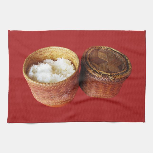 Sticky Rice [Khao Niao] Thai Lao Food Tea Towel (Horizontal)