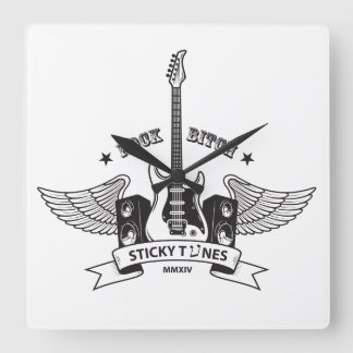 Sticky Tunes | Wanduhr | Rock Style Edition Square Wall Clock