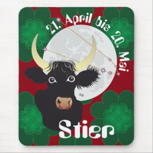 Stier 21. April bis 20. Mai Mausmatte Mouse Mat