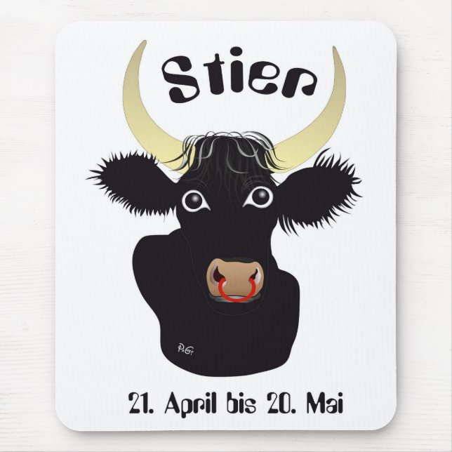 Stier 21. April bis 20. Mai Mauspad Mouse Mat (Front)