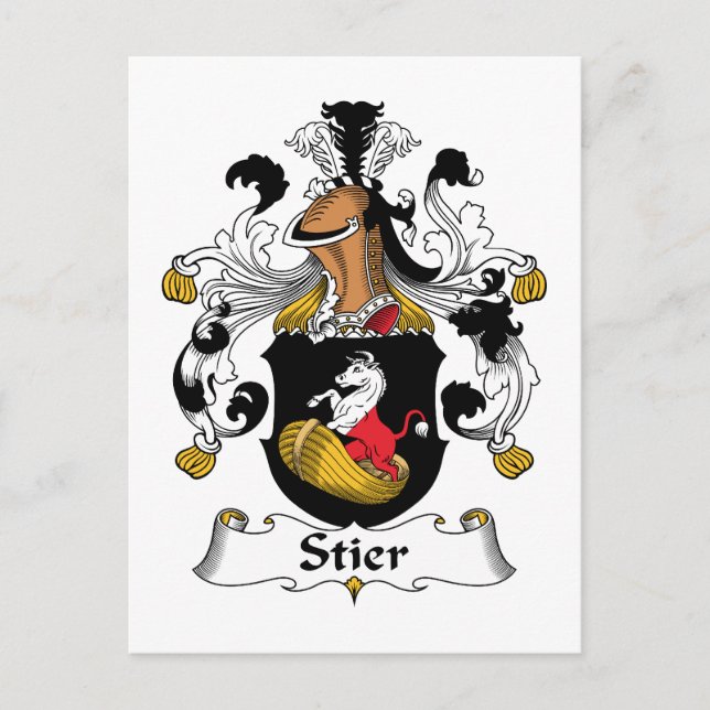 Stier Family Crest Postcard (Front)