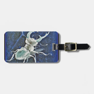Stiff Competition Blue Stag Beetle Luggage Tag