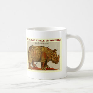 Stiff, Inflexible, Invincible rhino brown.jpg Coffee Mug
