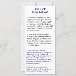 Stiff Person Syndrome Information Card