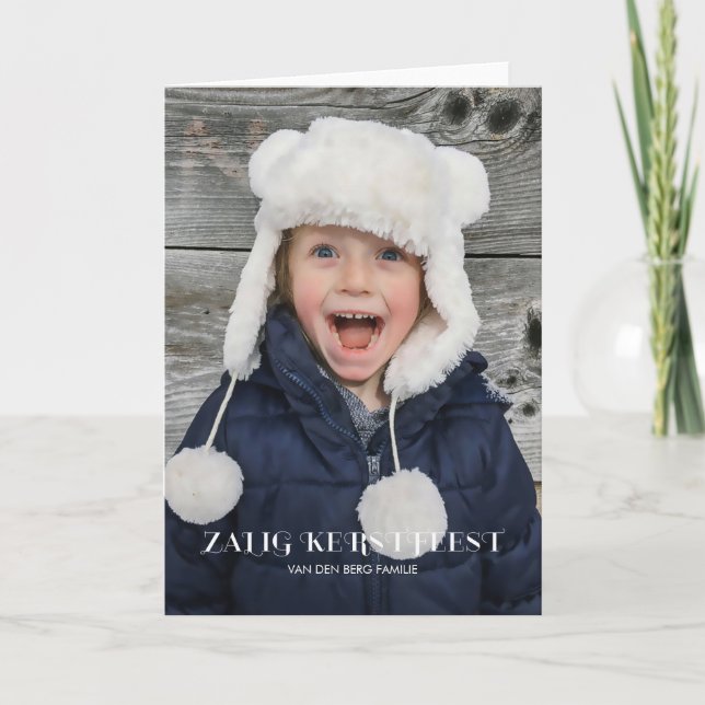 Stijlvolle Vrolijke Kerstmis Holiday Card (Front)