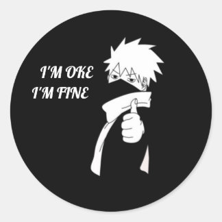 Stiker anime kakashi child classic round sticker