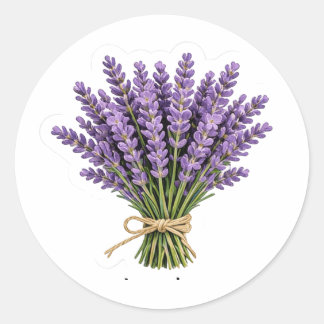 Stiker Lavender Classic Round Sticker