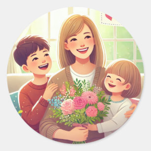 stikers  happy mother day classic round sticker