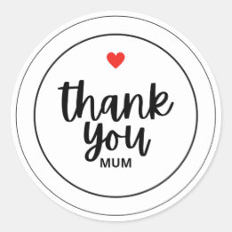 stikers  thank you mum classic round sticker