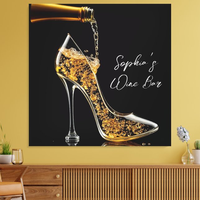 Stiletto and Sparkling Wine-Wine Bar  Canvas Print (Insitu(LivingRoom))