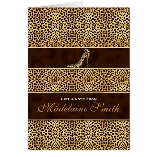 Stiletto Heel and Cheetah Print Deluxe Card