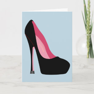 STILETTO HIGH HEELED SHOE BLANK GREETING CARD