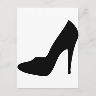 stiletto high heeled shoe icon postcard