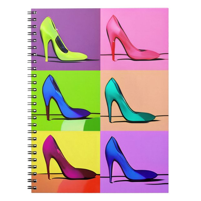 Stiletto Pumps, High Heels Poster Art Notebook (Front)