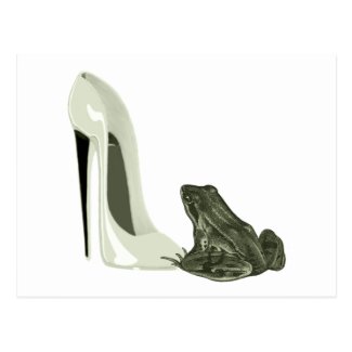 Stiletto Shoe and Frog Art Gifts Postcard
