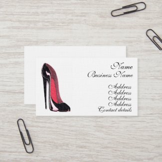 Stiletto Shoe Art Business Cards