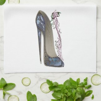 Stiletto shoe art kitchen towels