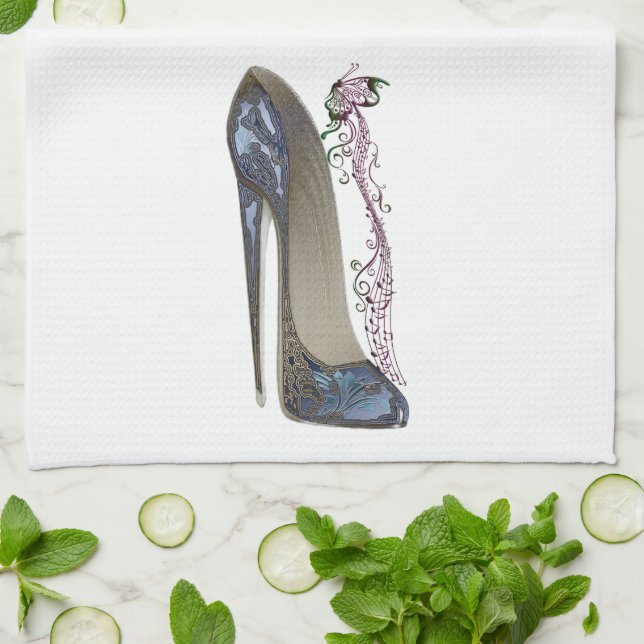 Stiletto shoe art kitchen towels (Folded)