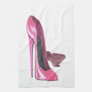 Stiletto shoe art kitchen towels