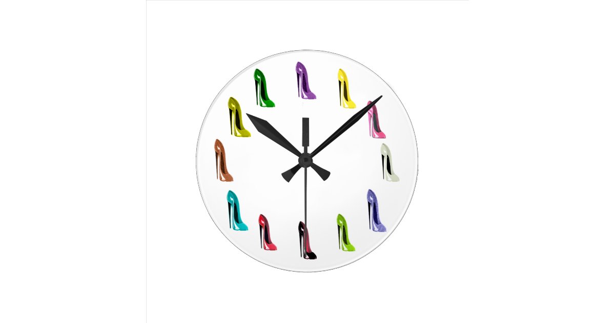 Stiletto Shoes Art Galore Clock | Zazzle.co.uk