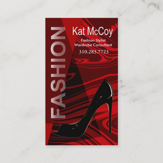 "Stiletto Style" - Fashion Stylist, Designer Business Card (Front)