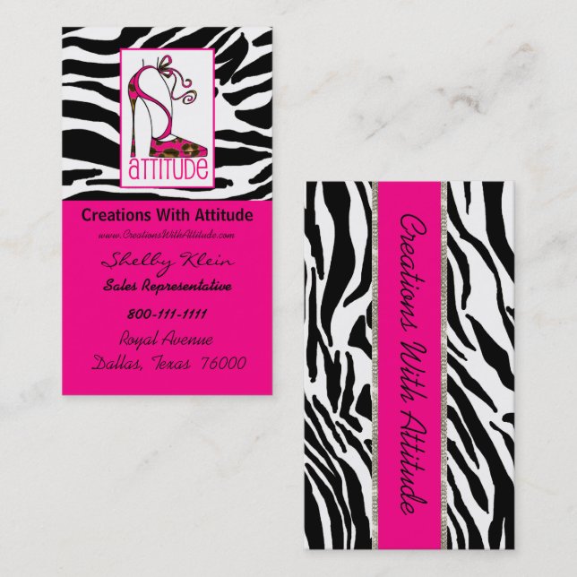 Stiletto with Diva Attitude  Business Card (Front/Back)