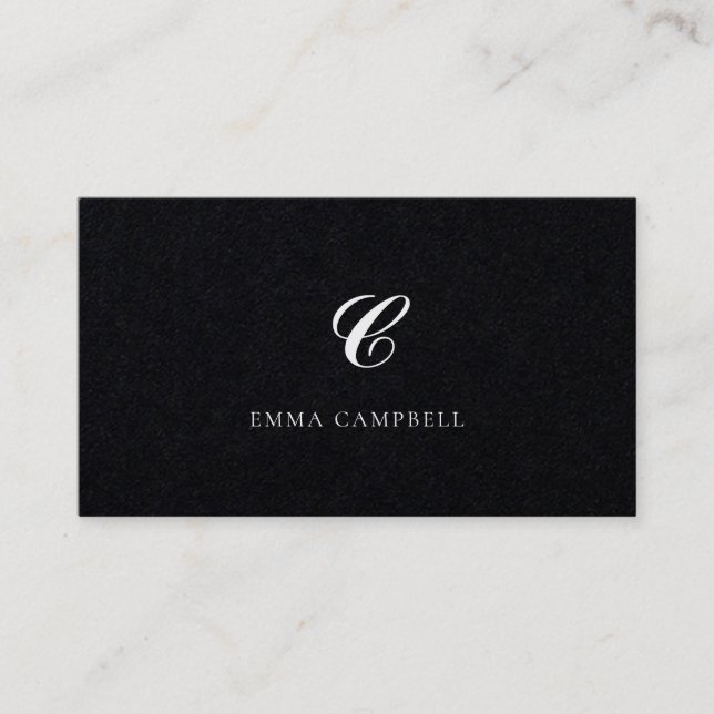 Stilfuld Modern Monogram Professional Black Business Card (Front)