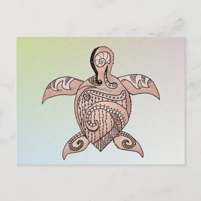 stilisierte Schildkröte Postcard (Front)