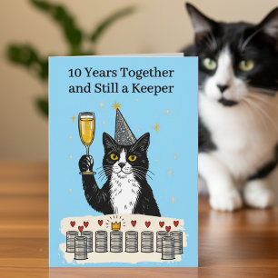 Still a Keeper Ten Tin Cans 10th Anniversary Card