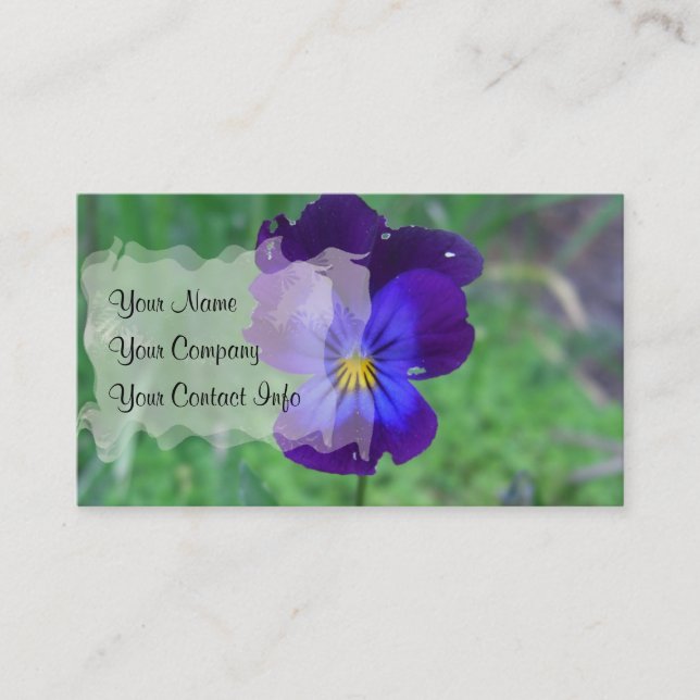 Still Alive Pansy Business Card Template (Front)